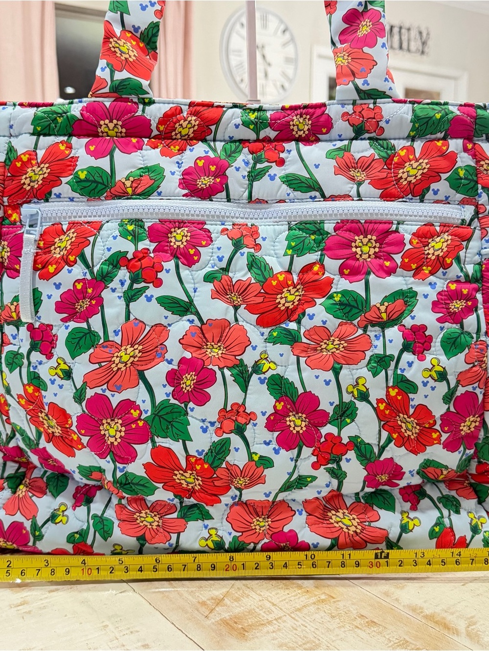 Vera Bradley Disney Mickey Meadow Featherweight Original Zip Tote Bag - Picture 3 of 10
